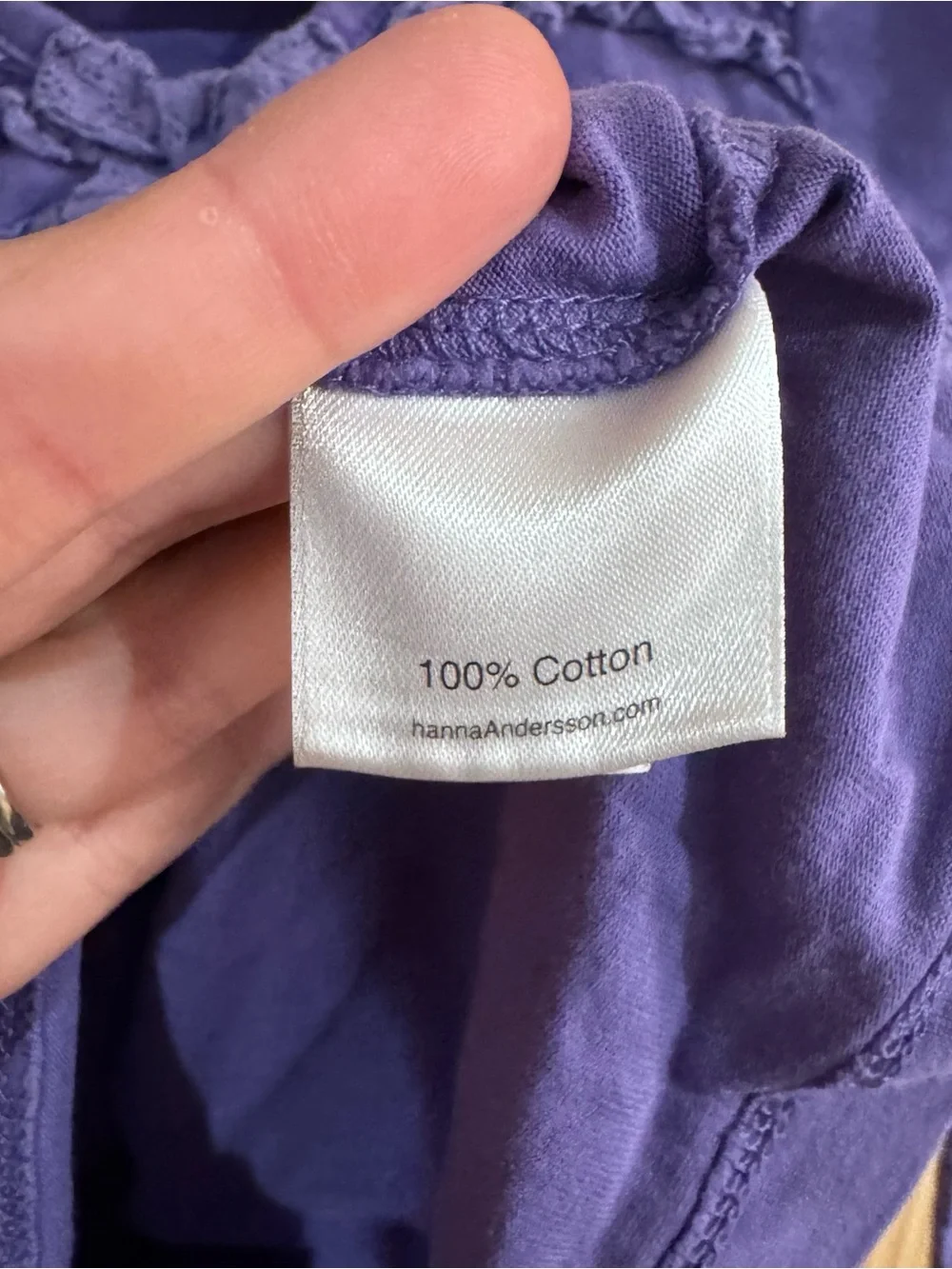 Hanna Andersson Violet Ruffle Bow Long Sleeve Tee size 100 4T